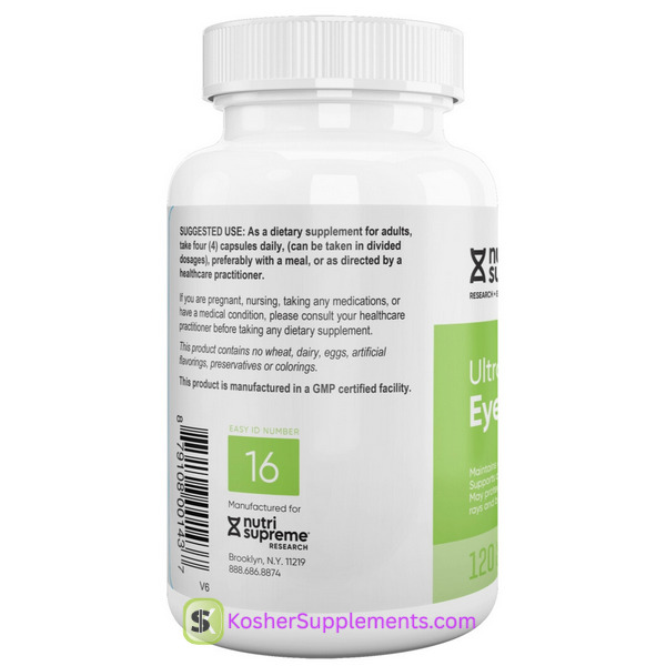 Nutri Supreme Ultra Eye Care kosher eye health supplement bottle