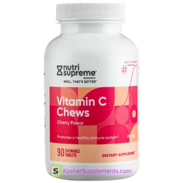 Nutri Supreme Vitamin C Chews kosher vitamins immune support supplement bottle