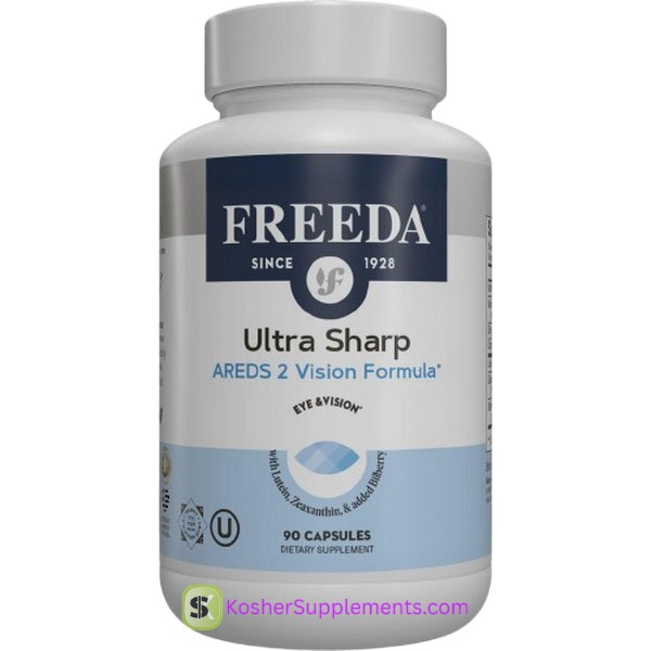 Freeda Kosher Ultra Sharp AREDS 2 Vision Formula Capsules bottle