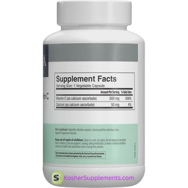 Freeda Kosher Buffered Vitamin C 500 mg capsules bottle – premium kosher vitamins for immune support