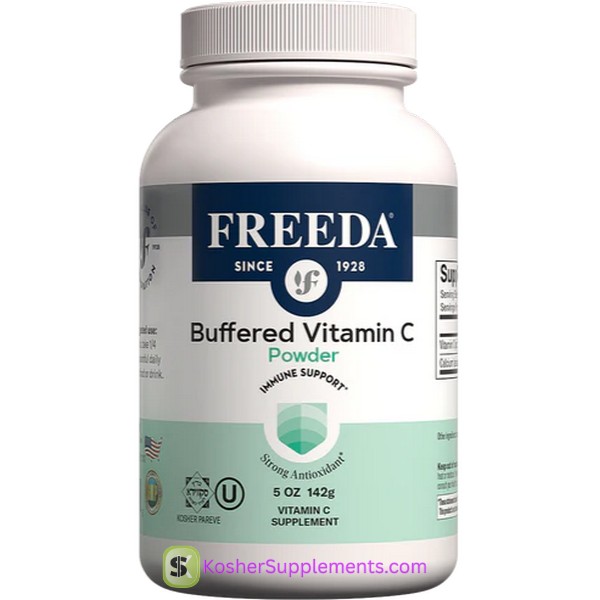 Freeda Kosher Buffered Vitamin C Powder 5 oz immune support kosher supplement