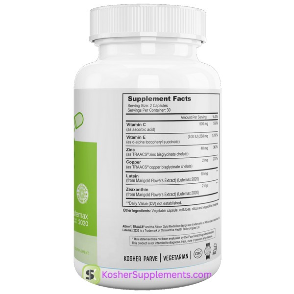 Nutri Supreme Eye Support with Lutein and Zeaxanthin Kosher Vitamins for Vision Health