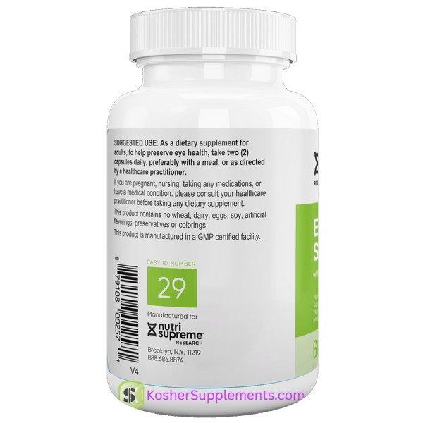 Nutri Supreme Eye Support with Lutein and Zeaxanthin Kosher Vitamins for Vision Health