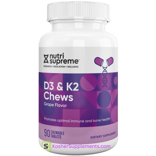 Nutri Supreme Kosher D3 & K2 Chews Grape Flavor