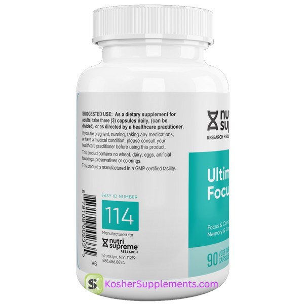 Nutri Supreme Ultimate Focus Formula kosher brain support supplement bottle