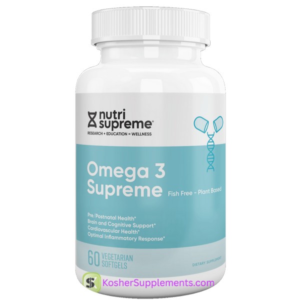 Nutri Supreme Omega 3 Supreme kosher supplement softgels for heart and brain support
