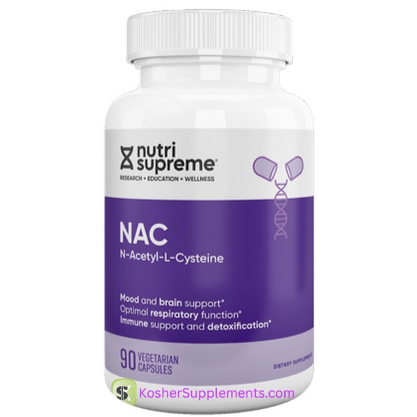 Kosher NAC Capsules 600 mg Nutri Supreme supplement bottle