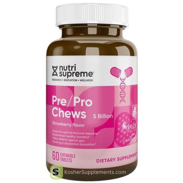 Nutri Supreme Kosher Pre Probiotic Chews Strawberry 5 Billion