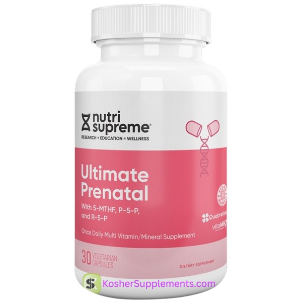 Nutri Supreme Ultimate Prenatal 5-MTHF kosher vitamins capsules
