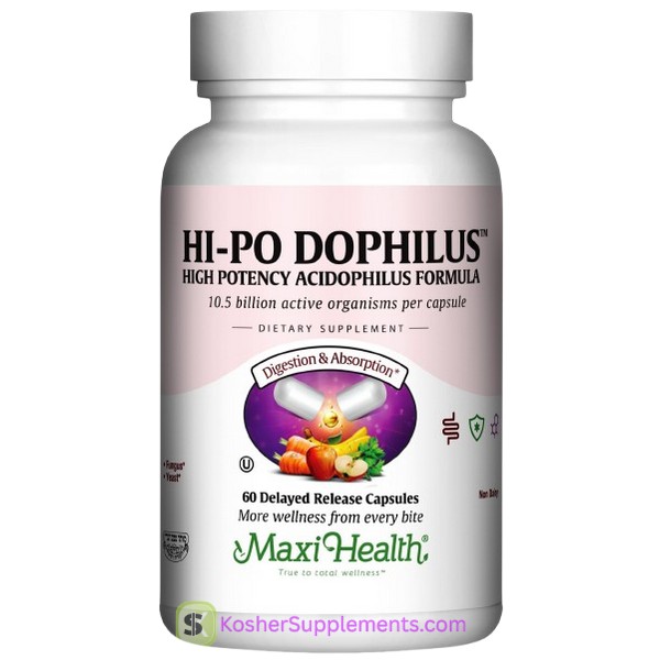 Maxi Health Hi Po Dophilus high Potency Acidophilus Formula 60 Delayed Release Capsules 60