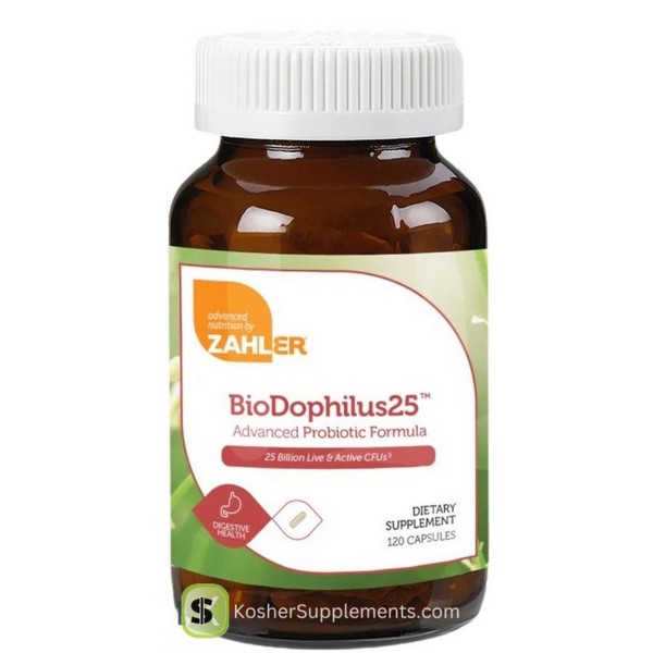 Zahler BioDophilus 25 Billion probiotic capsules kosher supplement