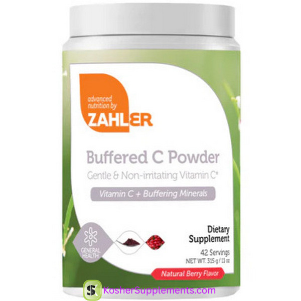 Zahler Buffered C Powder Natural Berry Flavor 11 oz kosher vitamin C supplement