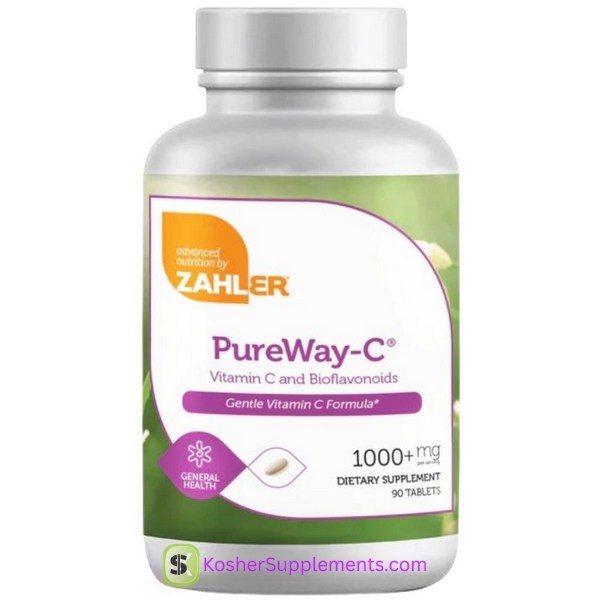 Zahler PureWay C 1000 mg kosher vitamin C tablets bottle