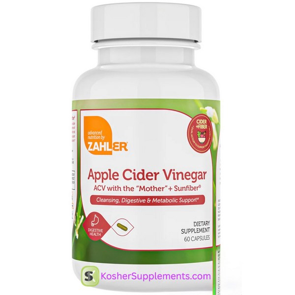 Zahler Apple Cider Vinegar Capsules with Sunfiber Kosher Supplement