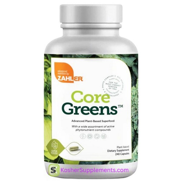 Zahler Core Greens Capsules kosher supplements bottle