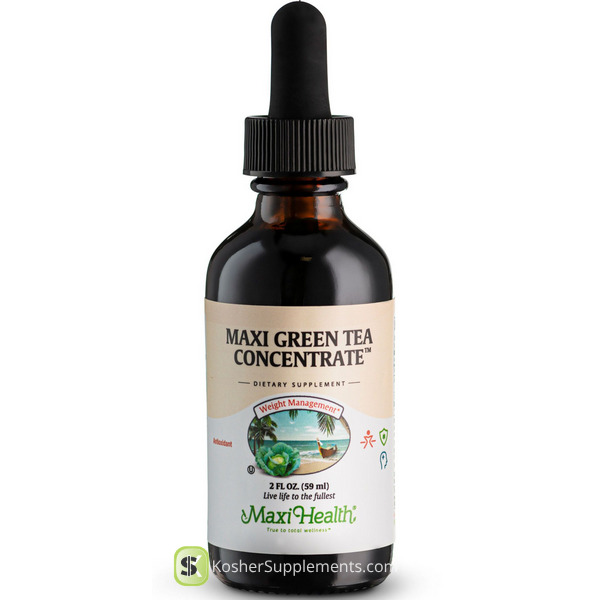 Maxi Health Maxi Green Tea Concentrate 2 oz Peach Flavor