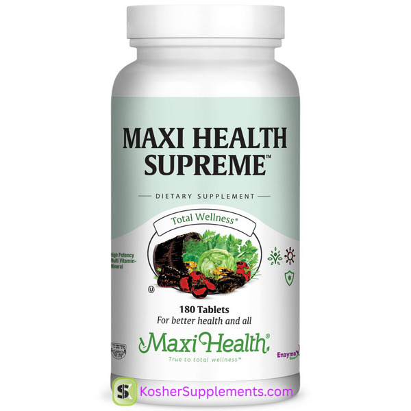 Maxi Health Supreme 180 Tablets kosher multivitamin supplement
