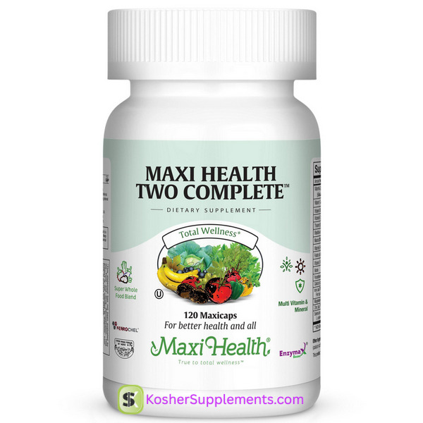 Maxi Health Two Complete 120 Capsules Kosher Multivitamin
