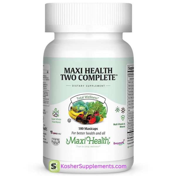 Maxi Health Two Complete 180 Capsules Kosher Multivitamin