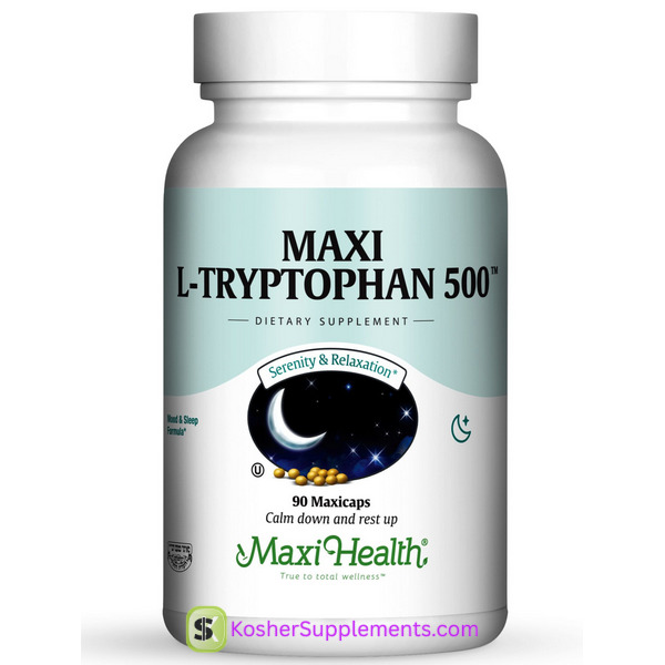 Maxi Health Maxi L-Tryptophan 500 Kosher Supplement 90 Capsules
