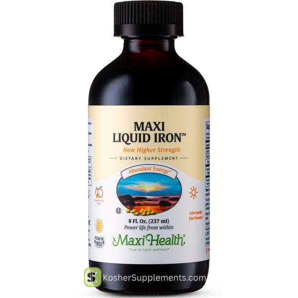 Maxi Health Maxi Liquid Iron 8 oz kosher liquid iron supplement