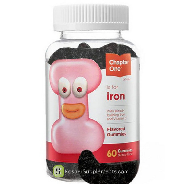 Zahler Iron Gummies 60 count bottle for daily iron support