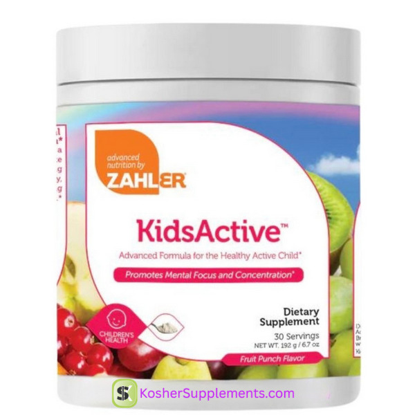 Zahler KidsActive Powder 6.7 oz Fruit Punch for Kids Focus and Concentration