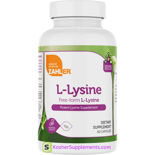 Zahler L-Lysine 500 mg 60 Capsules Kosher Supplement