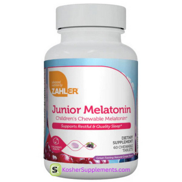 Zahler Junior Melatonin 60 chewable tablets grape flavor kids sleep support
