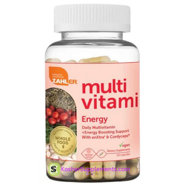 Zahler Multivitamin Energy 60 Capsules Kosher Vitamins