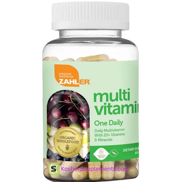 Zahler Multivitamin One Daily 60 Capsules kosher vitamins supplement