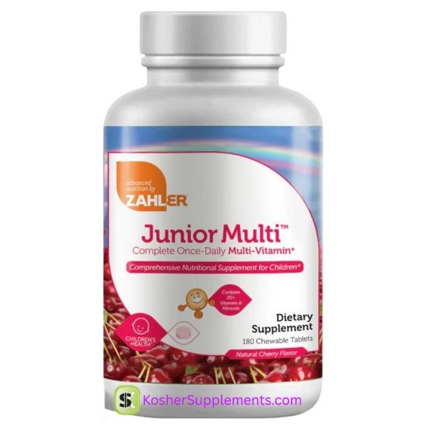 Zahler Junior Multi 180 chewable tablets kids kosher multivitamin