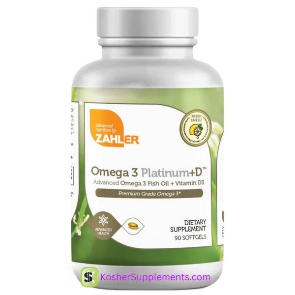 Zahler Omega 3 Platinum +D 90 Softgels Kosher Omega 3 Fish Oil Supplement