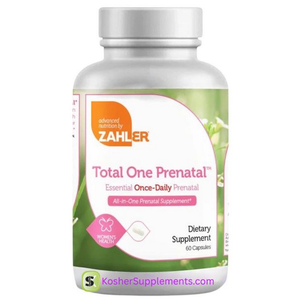 Zahler Total One Prenatal 60 Capsules kosher prenatal vitamin supplement