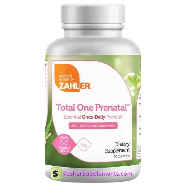 Zahler Total One Prenatal 90 Capsules kosher pregnancy vitamin supplement