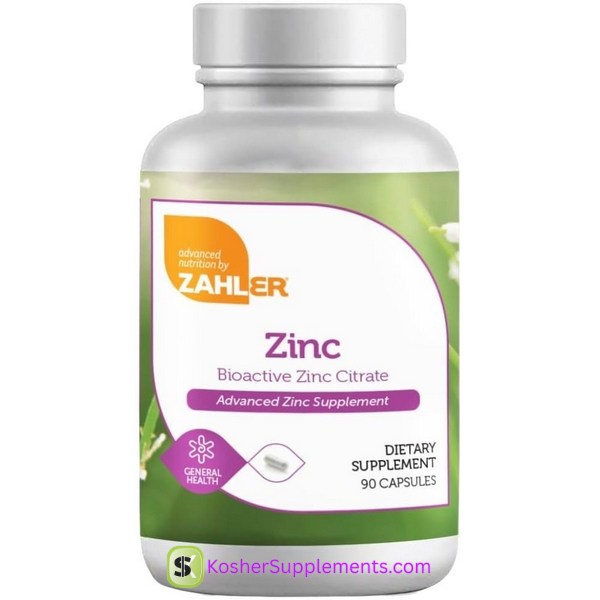 Zahler Zinc 90 Capsules Bioactive Zinc Citrate Supplement