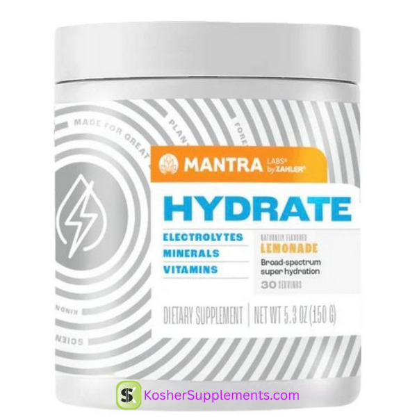 Mantra Labs by Zahler Hydrate 7.4 oz Lemonade electrolyte powder