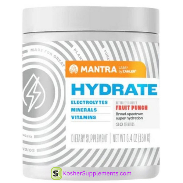 Zahler Mantra Labs Hydrate Fruit Punch 7.2 oz electrolyte hydration powder