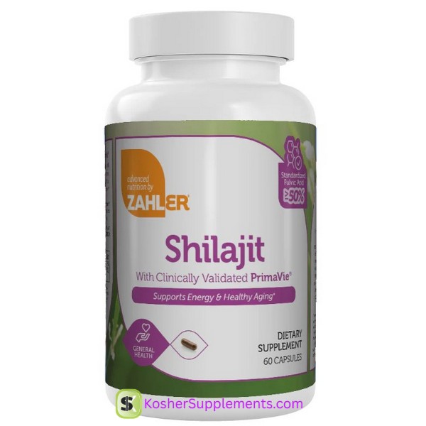 Zahler Shilajit 60 Capsules kosher supplement for energy and vitality support