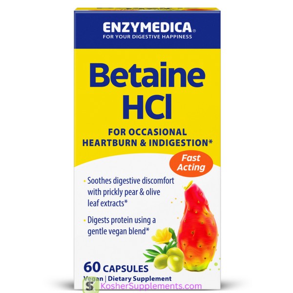 Enzymedica Betaine HCI 60 Capsules digestive supplement