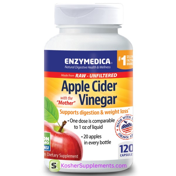 Enzymedica Apple Cider Vinegar 120 Capsules Kosher Supplement