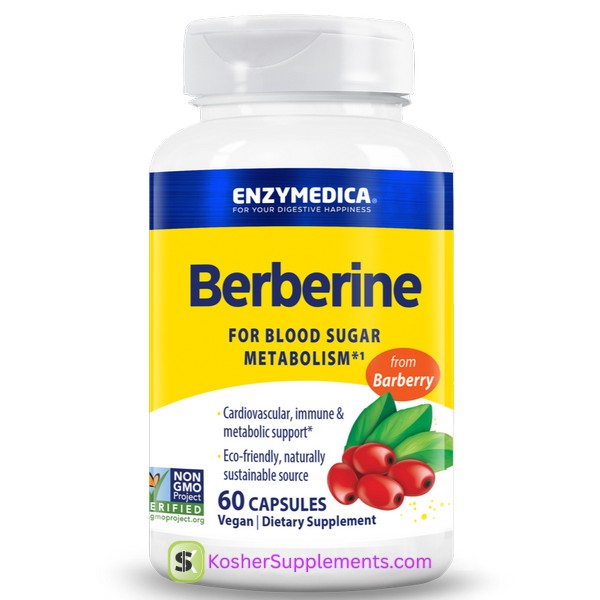 Enzymedica Berberine for Blood Sugar Metabolism 60 Capsules Kosher Supplement