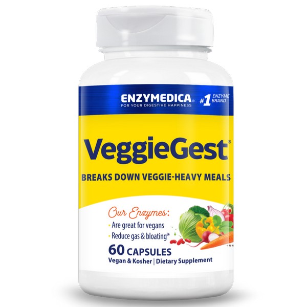 Enzymedica VeggieGest 60 Capsules Kosher Digestive Enzyme Formula