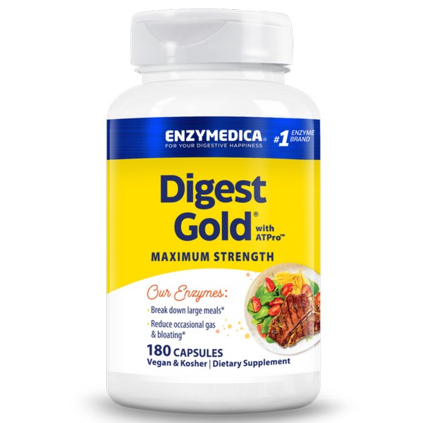 Enzymedica Digest Gold 180 Capsules Maximum Strength Digestive Enzymes