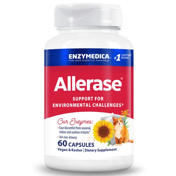 Enzymedica Allerase 60 Capsules Kosher Seasonal Wellness Supplement