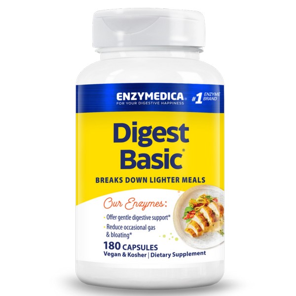 Enzymedica Digest Basic 180 Capsules value size digestive enzymes