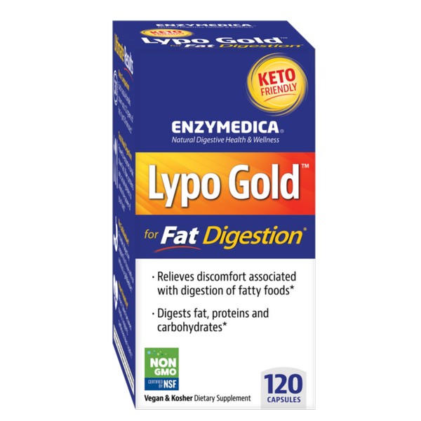 Enzymedica Lypo Gold 120 Capsules fat digestion enzyme supplement