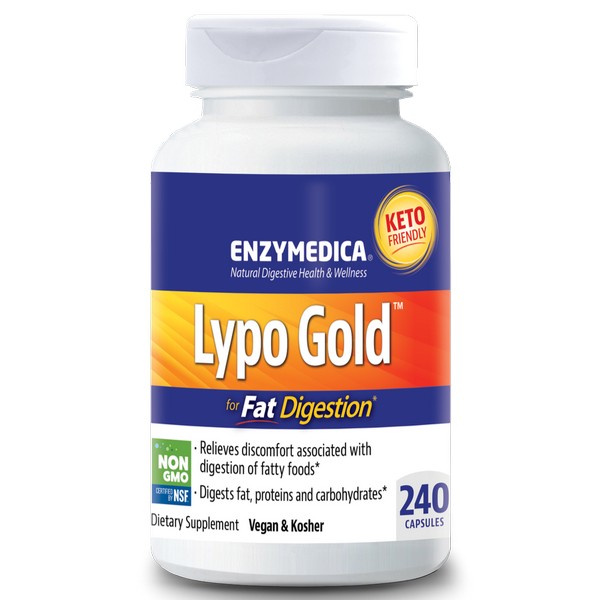 Enzymedica Lypo Gold 240 Capsules digestive enzyme supplement