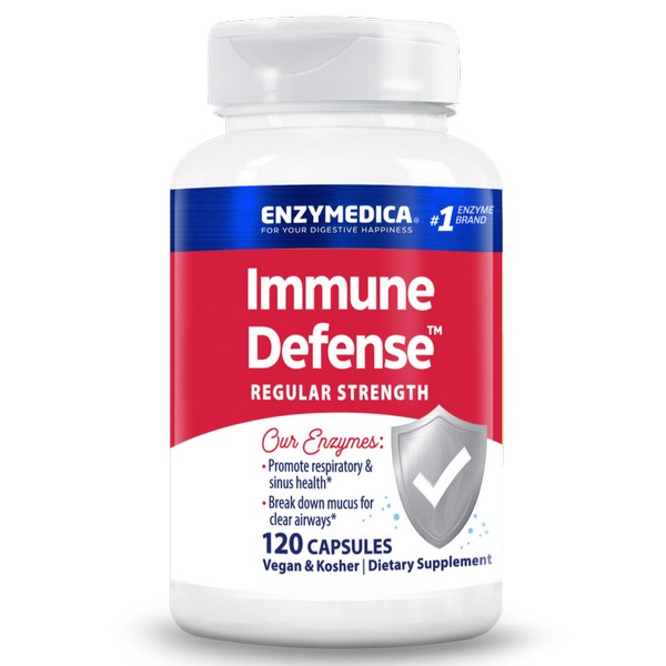 Enzymedica Immune Defense Regular Strength 120 Capsules Kosher Immune Support Supplement