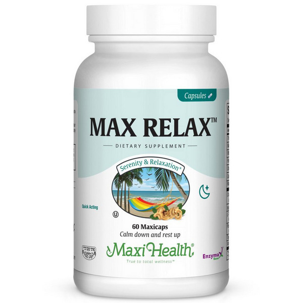 Maxi Health Max Relax Capsules 60 Kosher Supplements for Relaxation Support